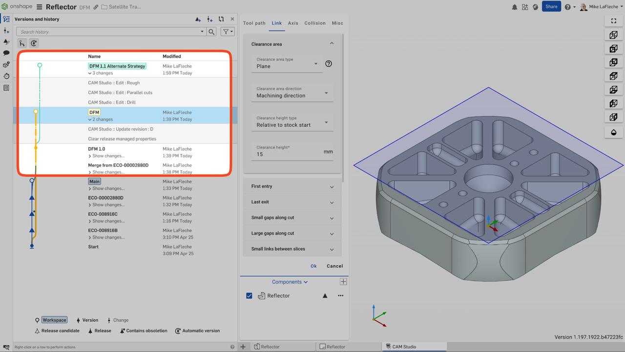 CAM Toolpath Change Management