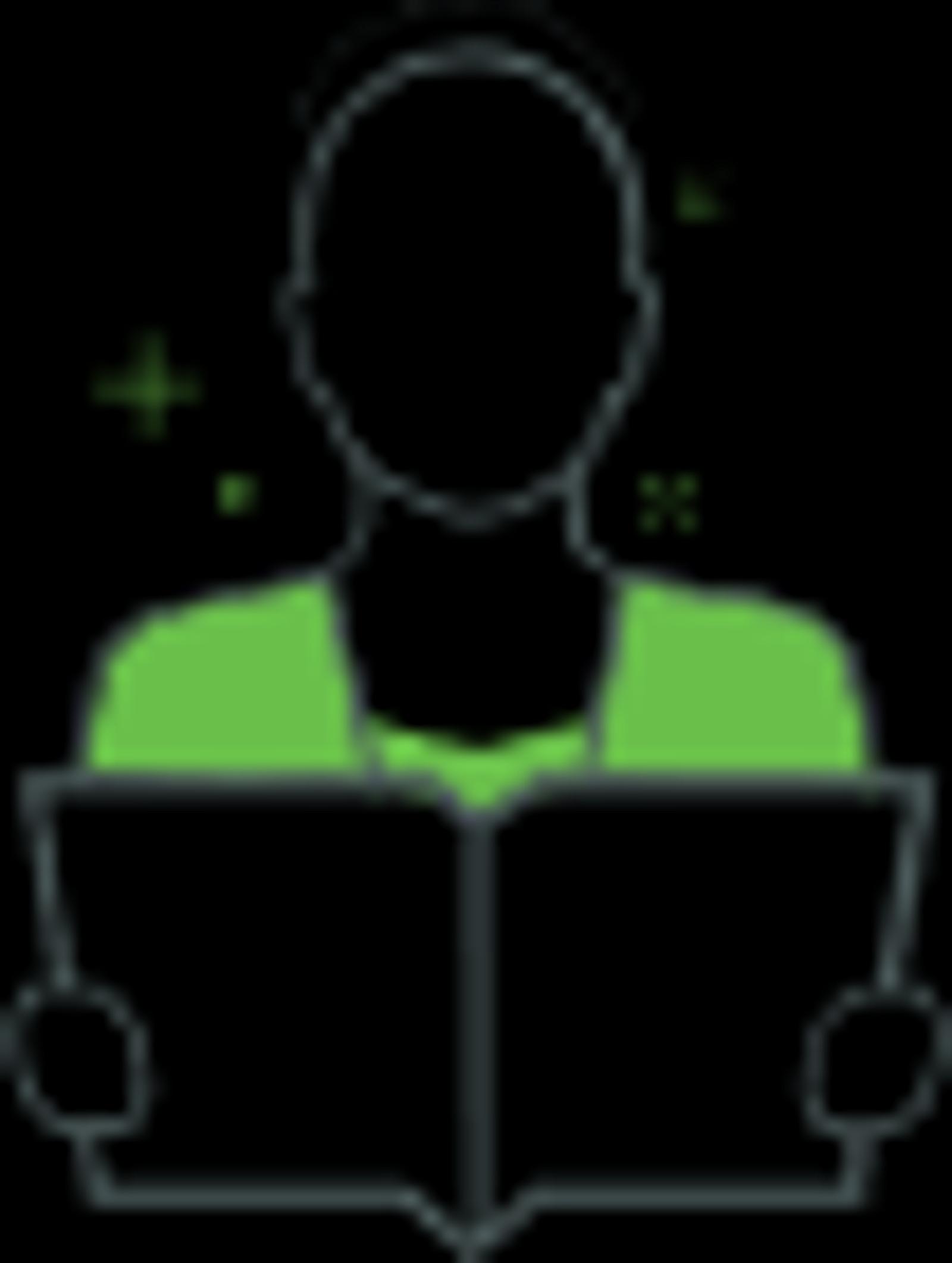 Icon of a person reading a book. 