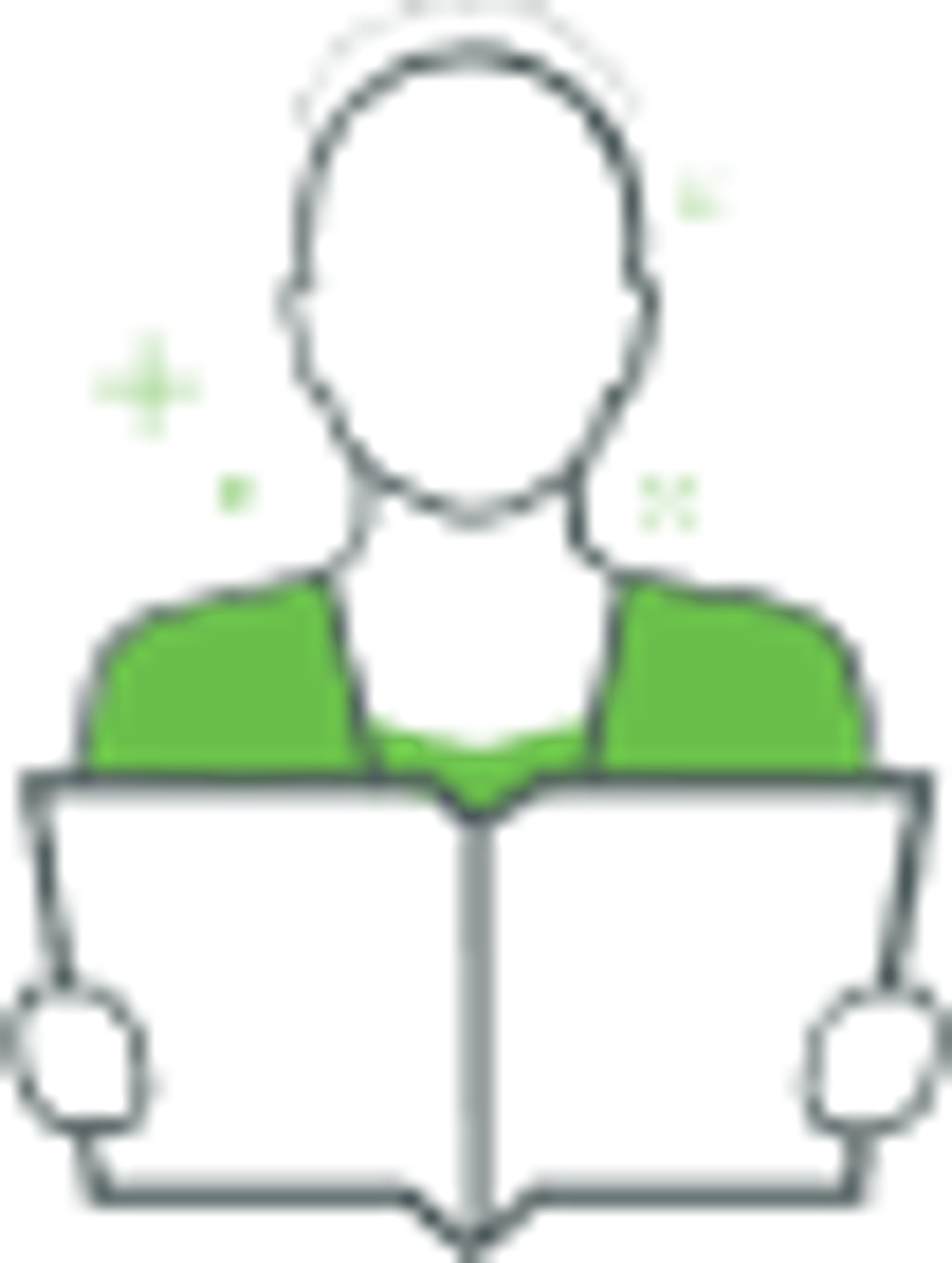 Icon of a person reading a book.