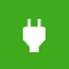 icon of electrical plug in green square