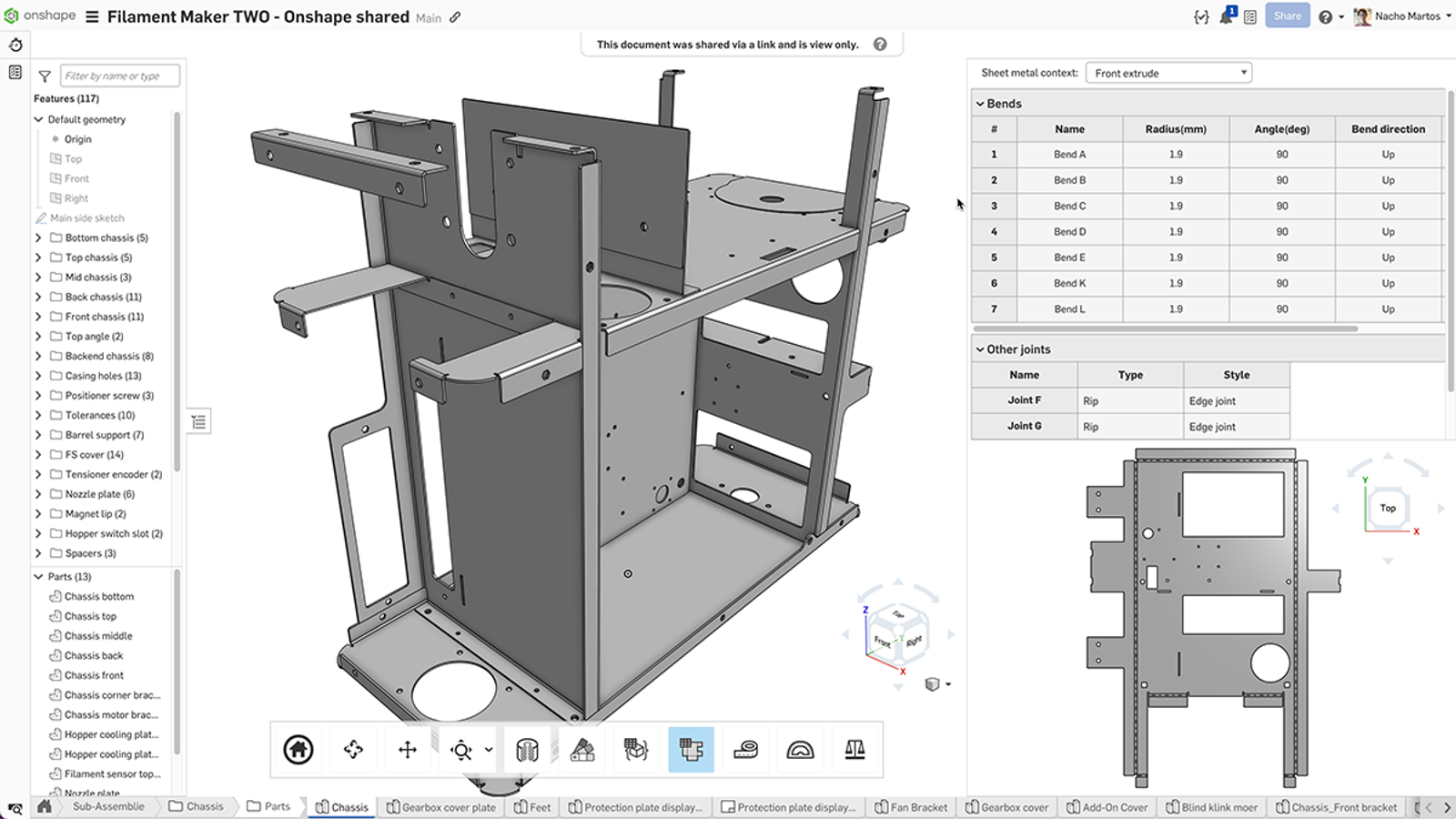 A 3devo CAD model in Onshape
