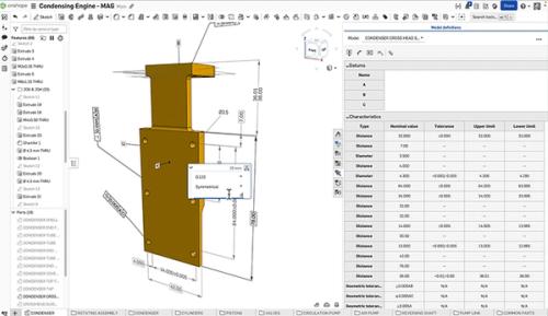 Image showing a model of a condensing engine in Onshape