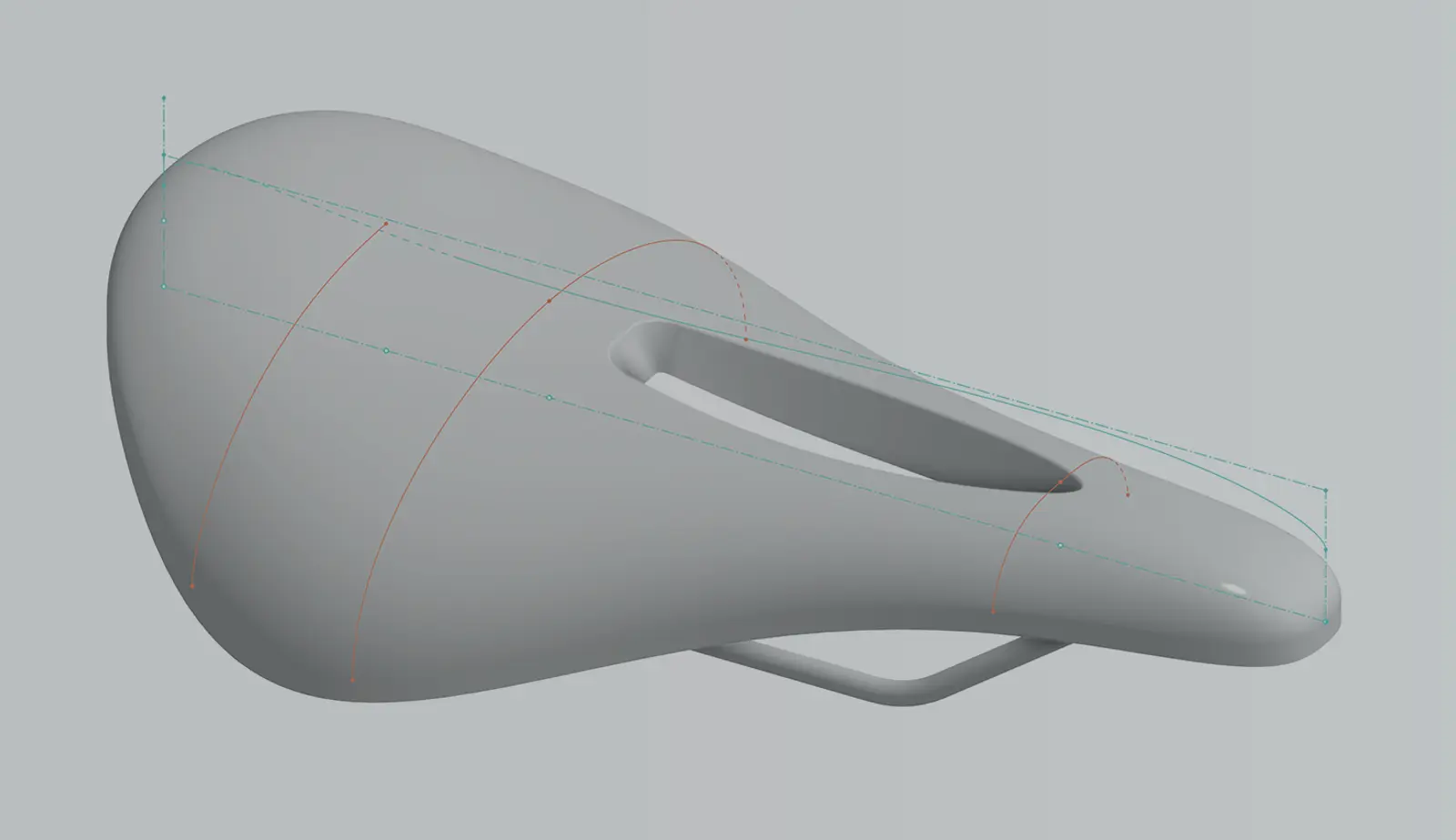 Image with an overlay showing a 3D model of a bike saddle designed in Onshape.