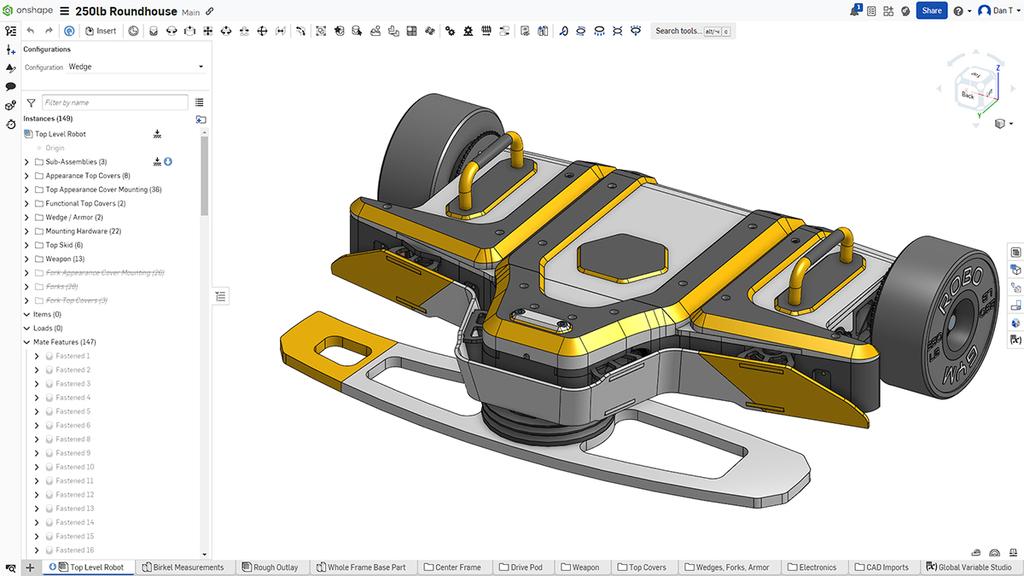 How to Build a BattleBot in Onshape by RoboGym