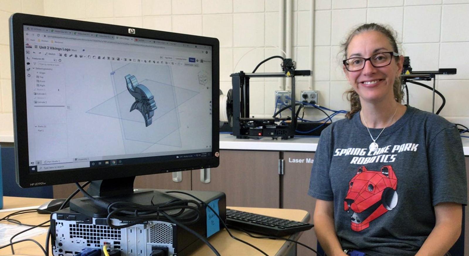 Educator working at her desk