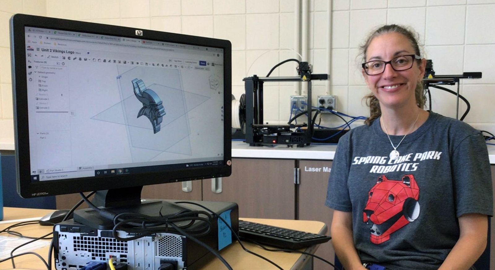 Educator working at her desk