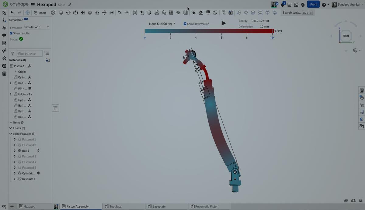 Onshape Assemblies, Mates, and Simulation