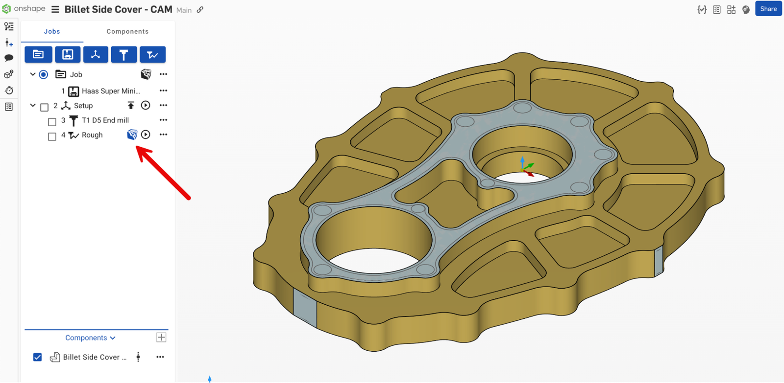 Select Show/Hide operation stock to the cut pockets