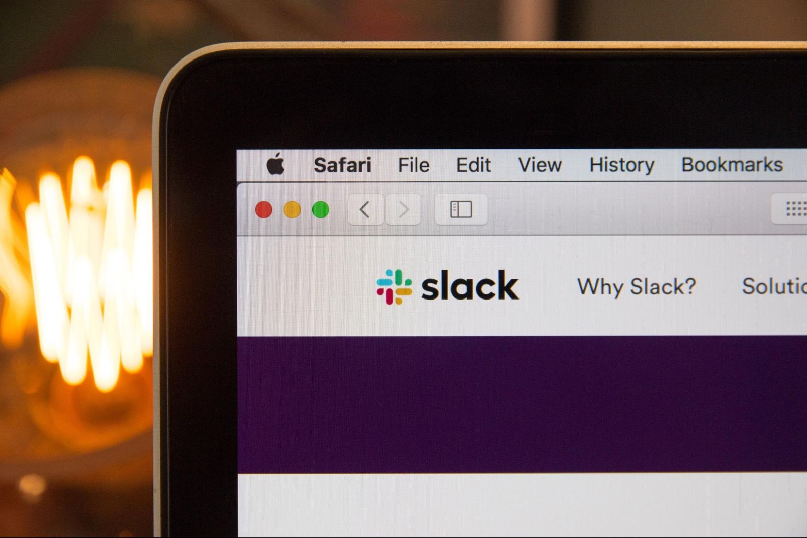 Slack on a laptop