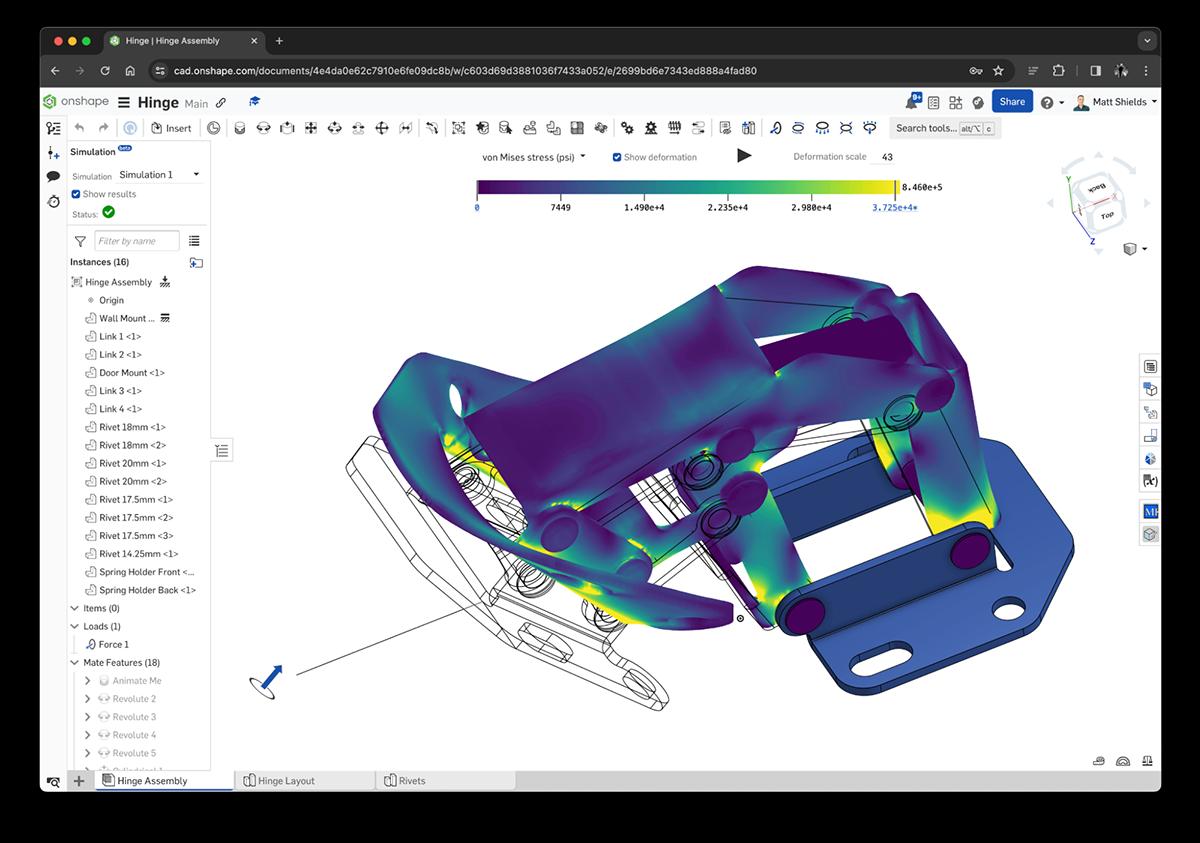 von Mises stress in Onshape