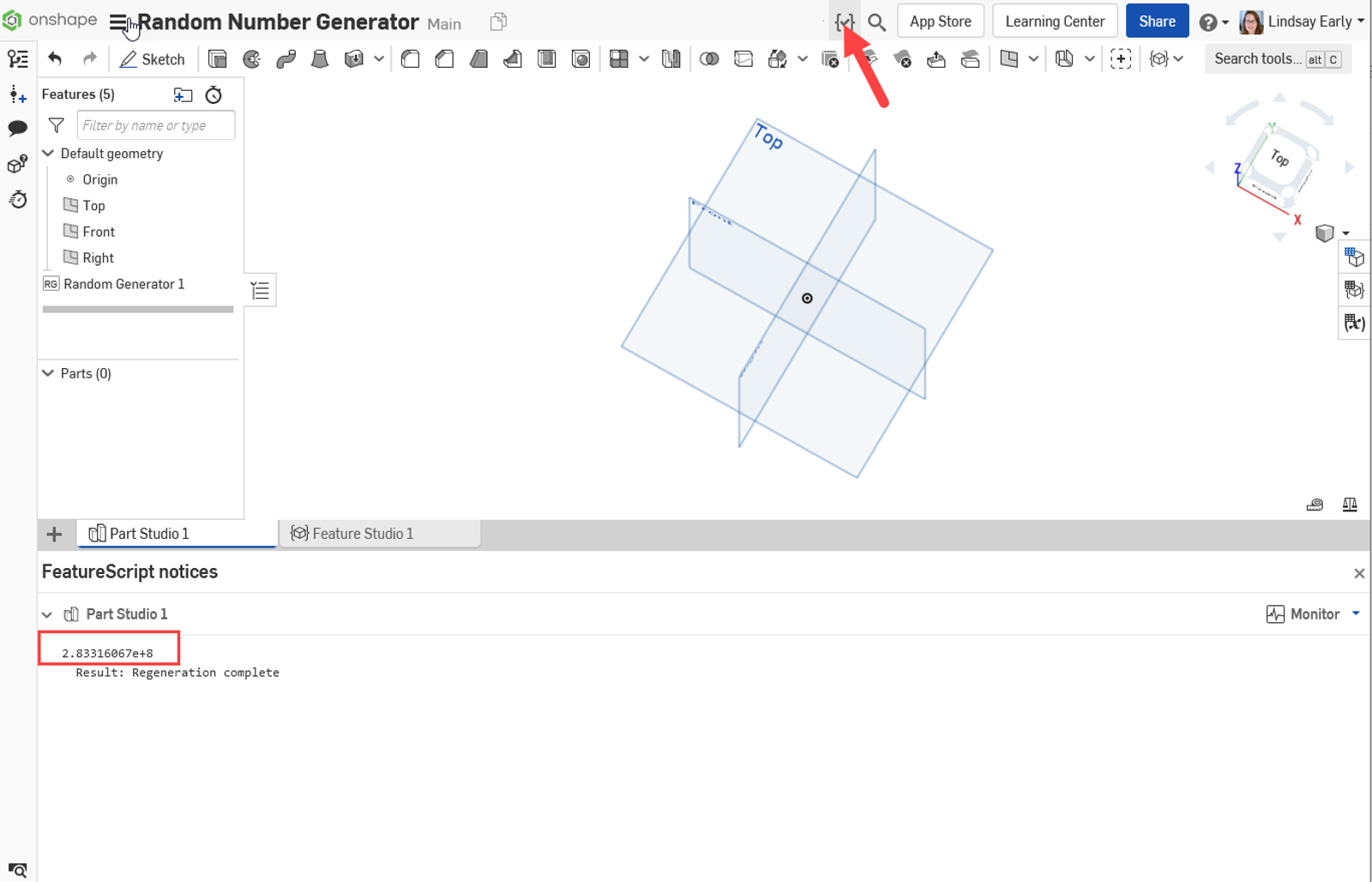 FeatureScript notices