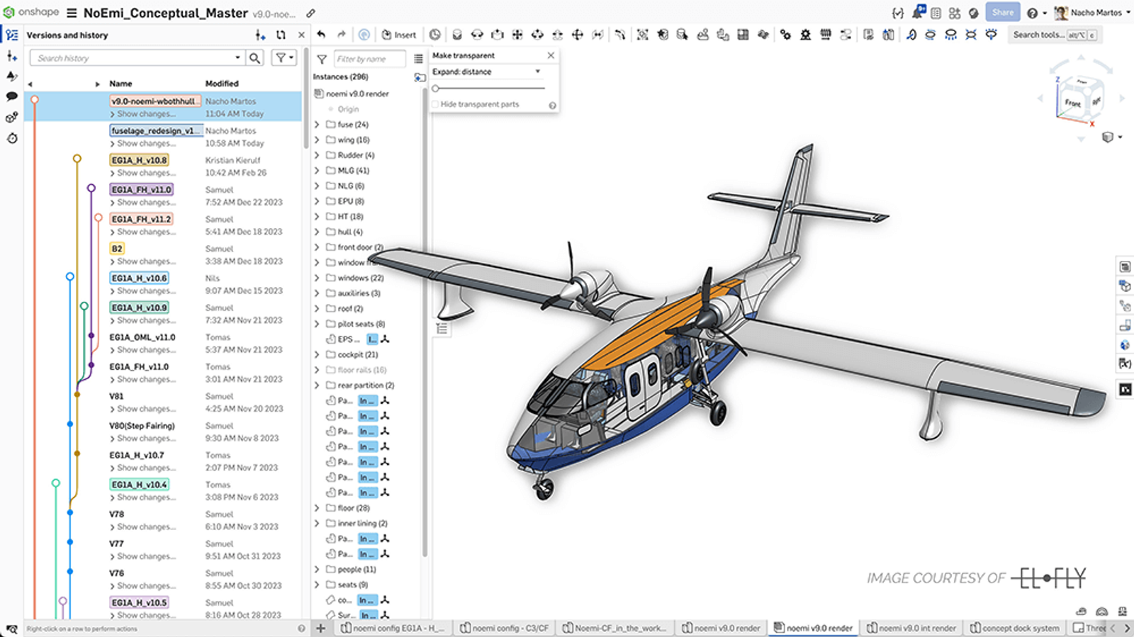 airplane model in Onshape