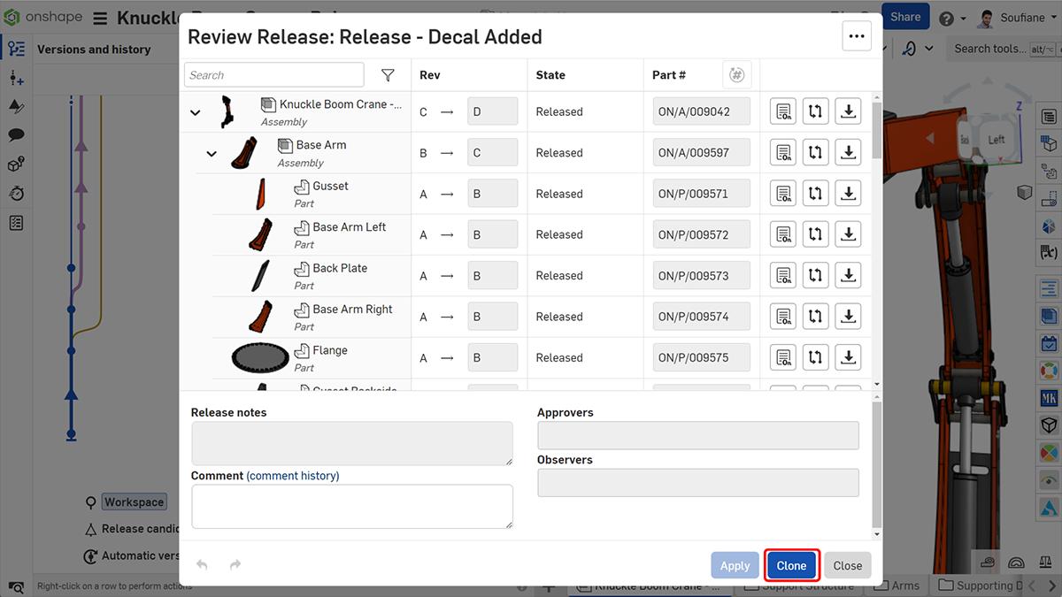 Review Release dialog