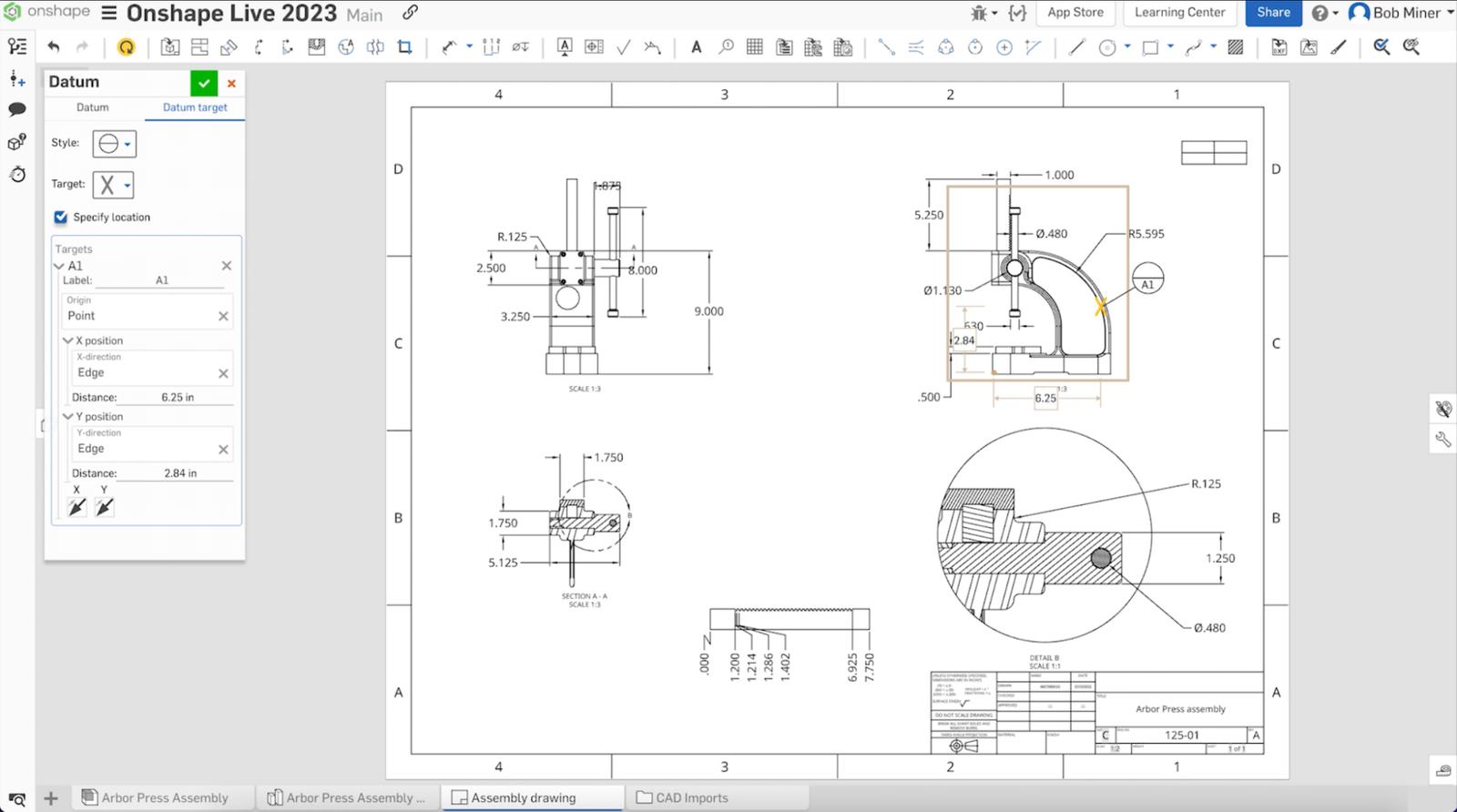 a drawing in onshape