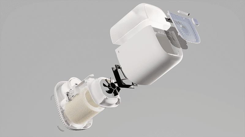 exploded view of the Canopy humidifier