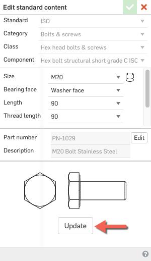 Edit Standard Content Dialog