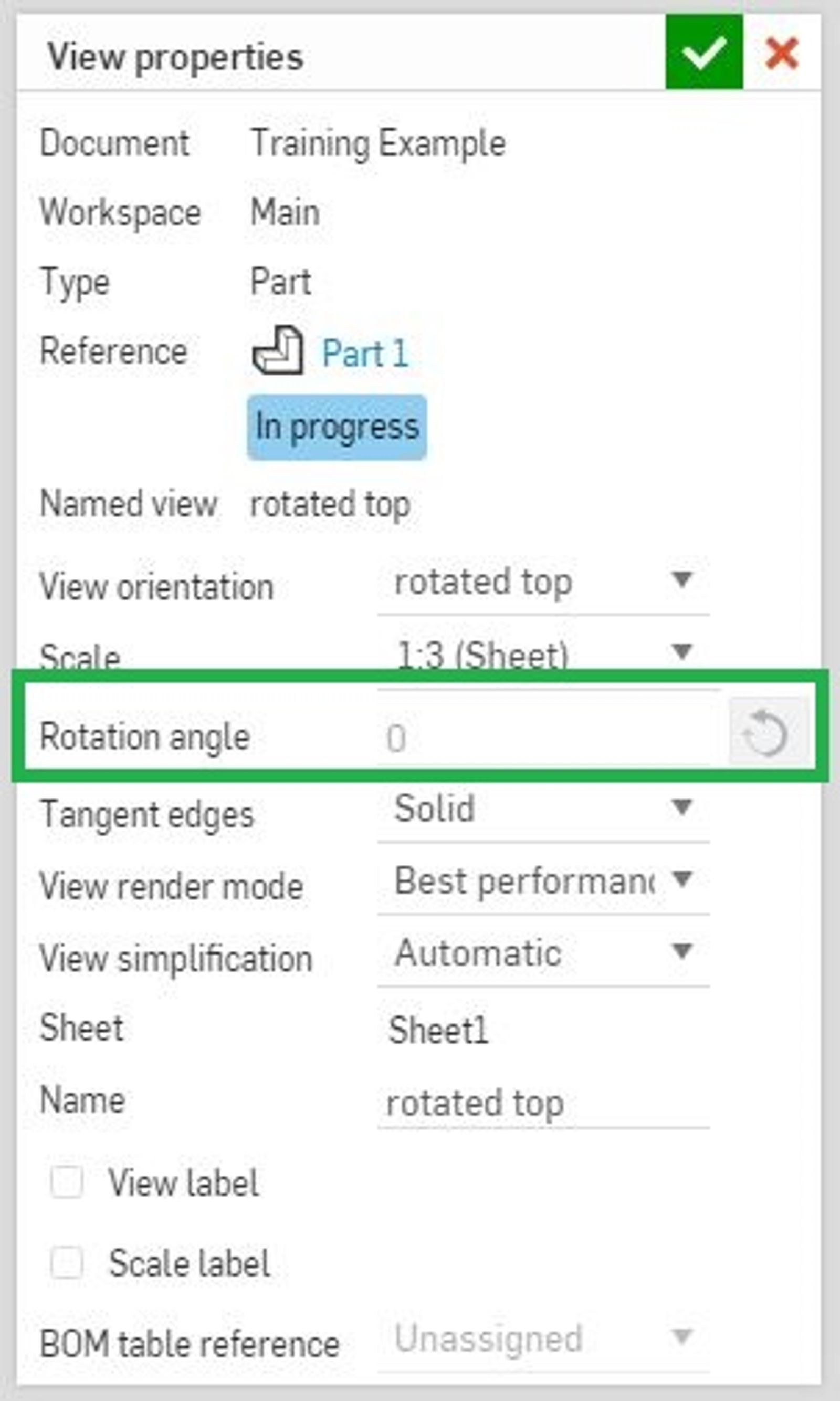 rotation angle