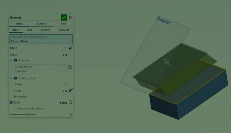 Extrude Dialog Box - Onshape