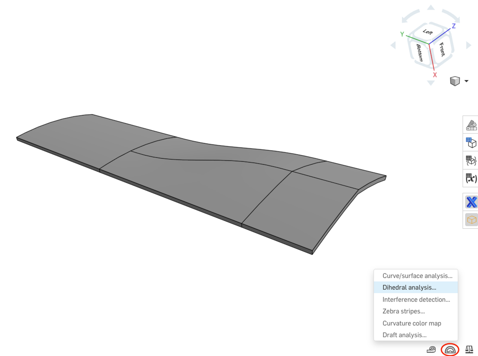 dihedral analysis on a surface
