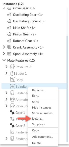 Tech Tip: Using Isolate in Onshape Assemblies
