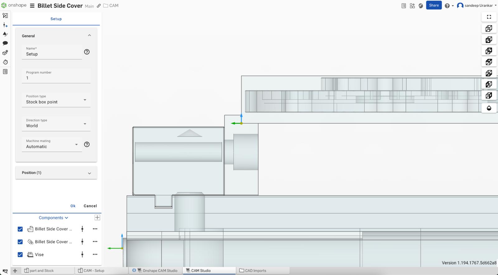 Setup for G-Code export