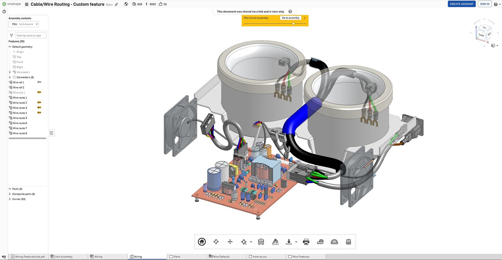 Cable/Wire Routing in Onshape