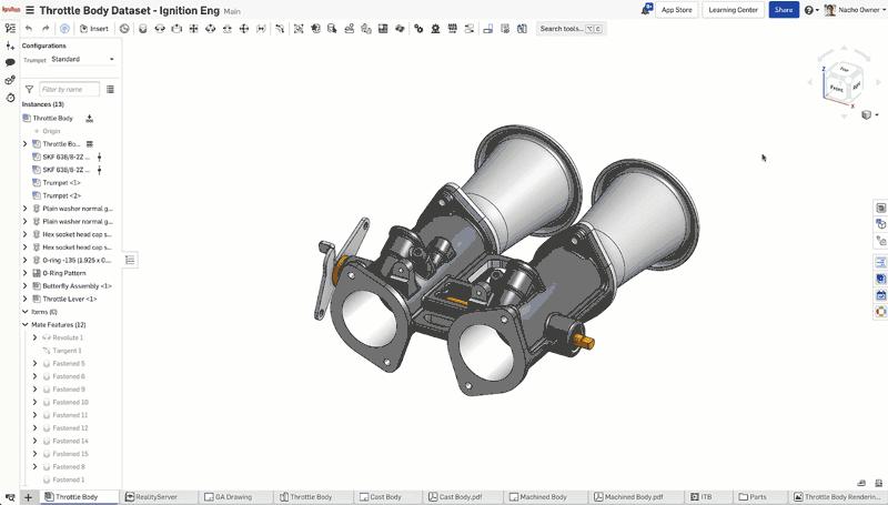 GIF of Bill of Materials in Onshape