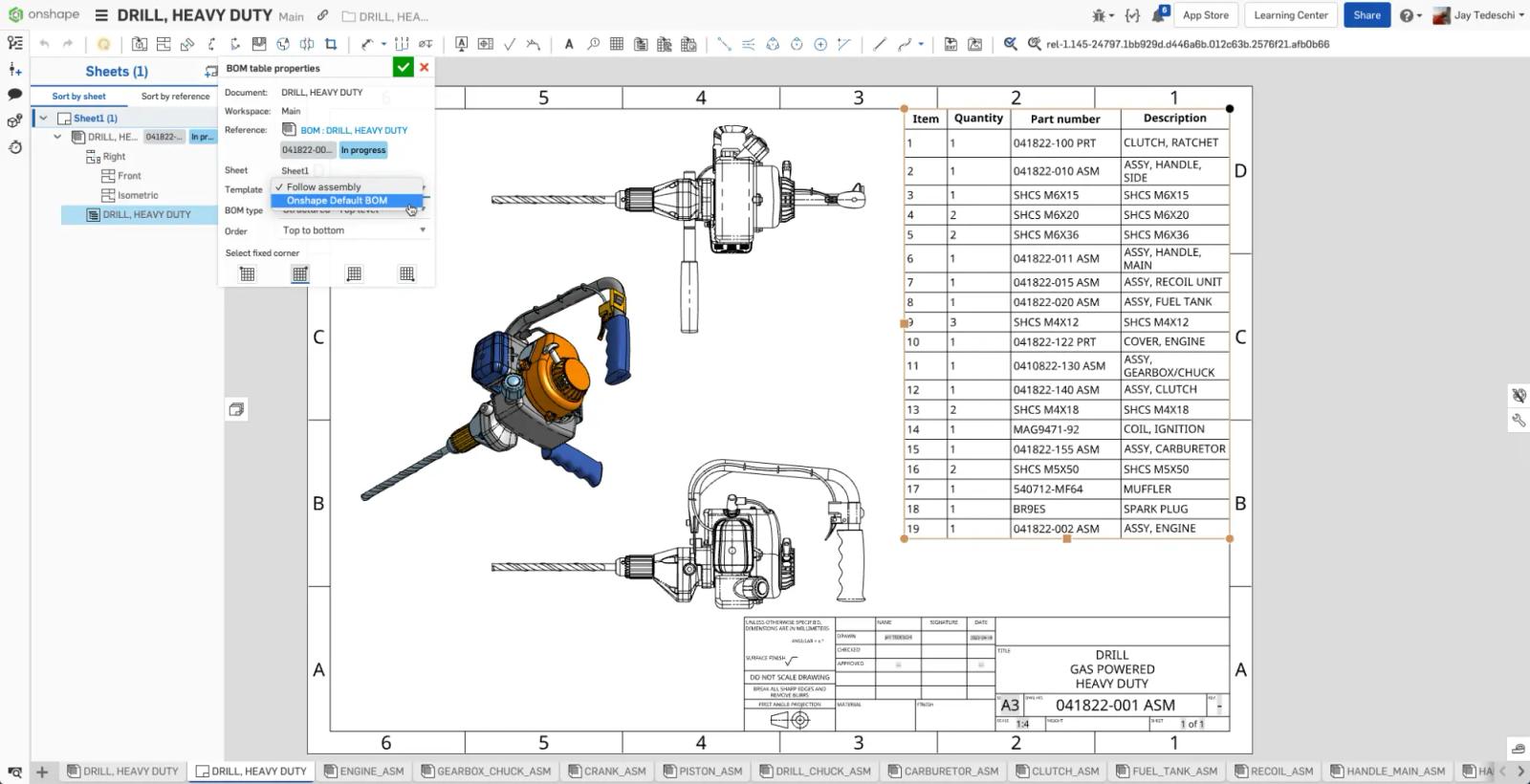 Updates to BOM features
