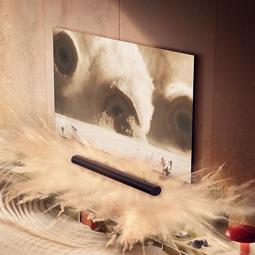 Sonos speaker under TV exploding with sound