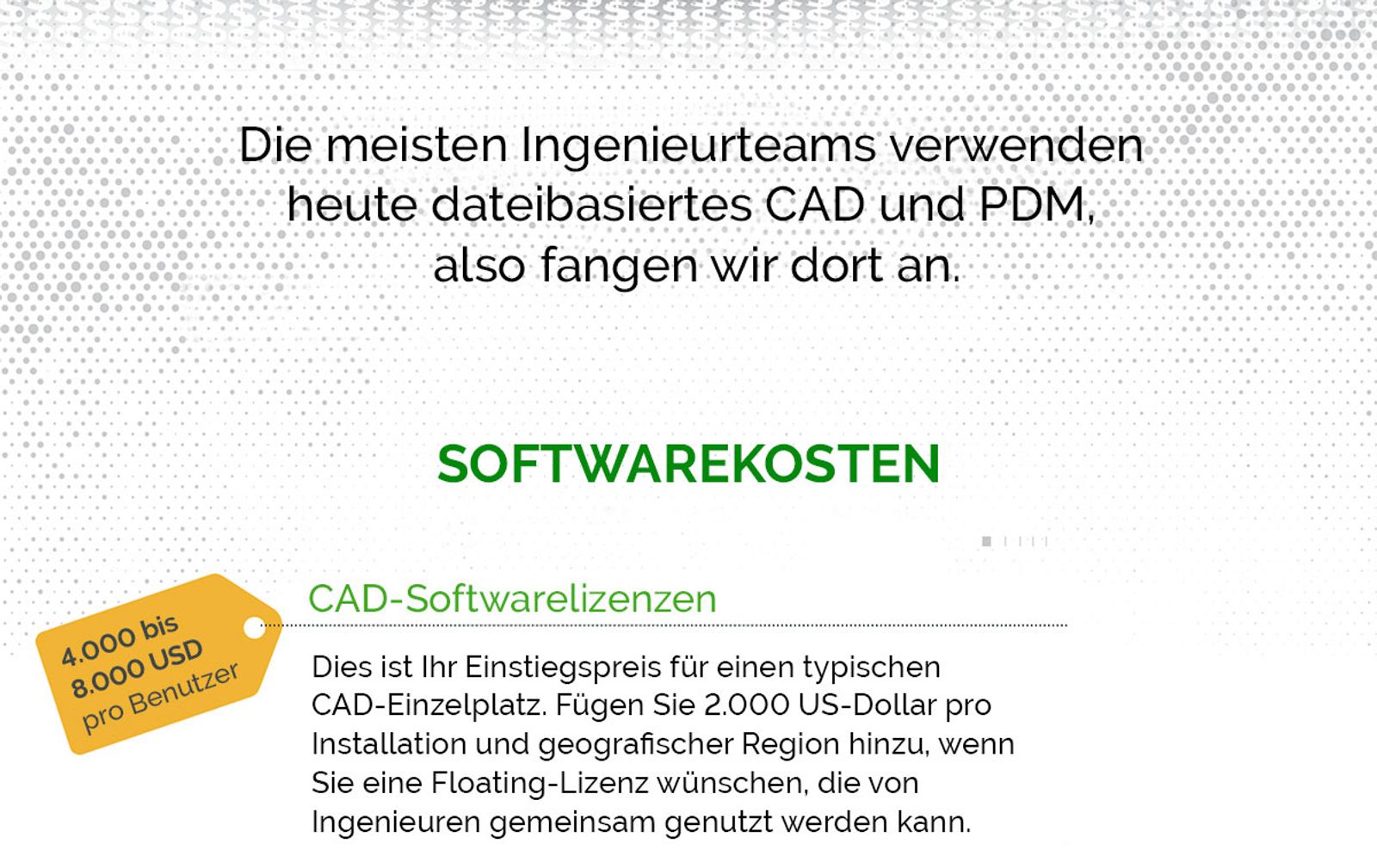 a white background with a yellow tag that says softwarekosten on it .