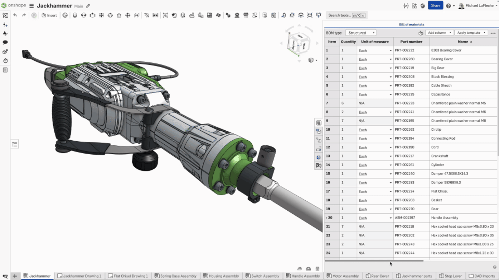 showing BOM columns in Onshape