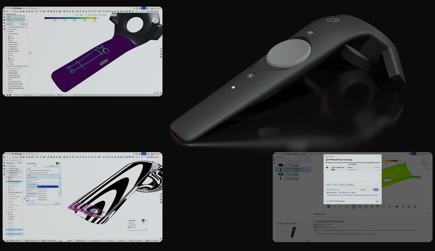 Header image showing a collage of surface modeling tools in Onshape.