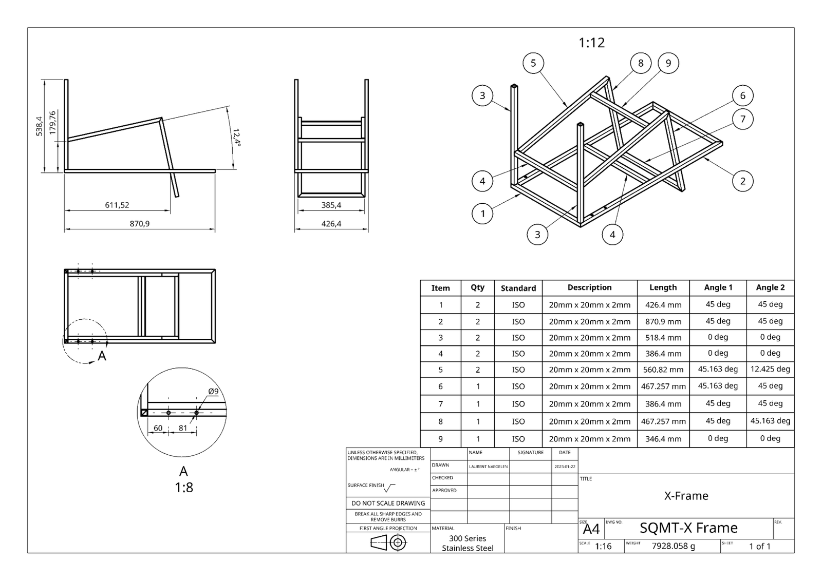 a drawing of the CAD model