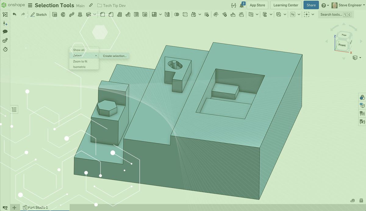 Onshape Interface Overview Tech Tip: Using the Create Selection Tool in Onshape