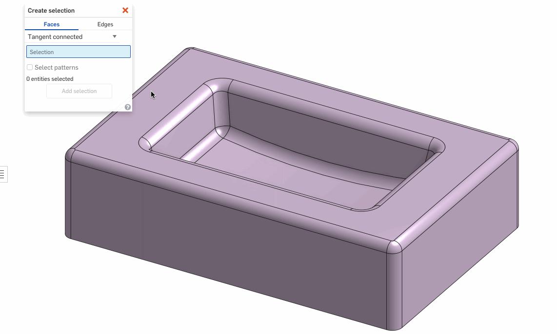 Select all faces that are connected by tangent edges.