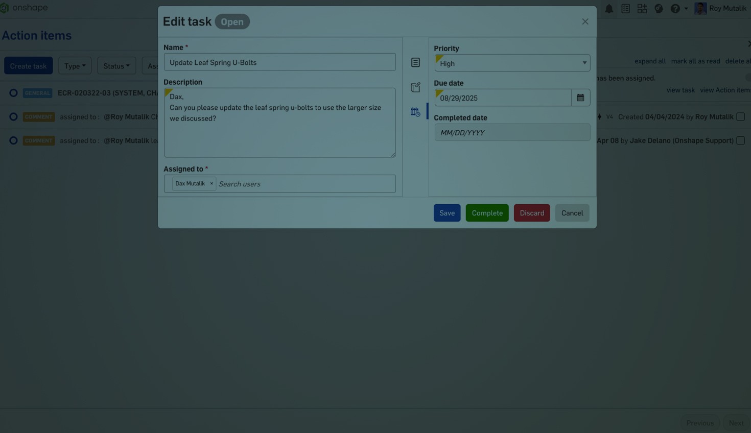 Header image with an overlay showing Onshape Tasks GUI.