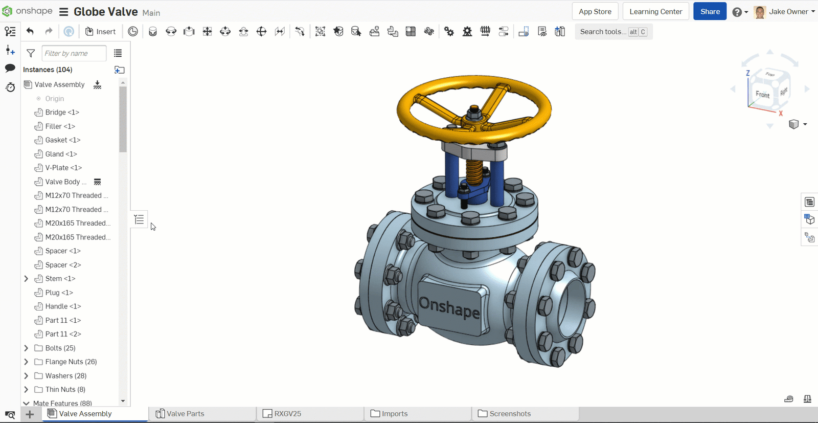 GIF showing how to hide multiple parts within a folder at once
