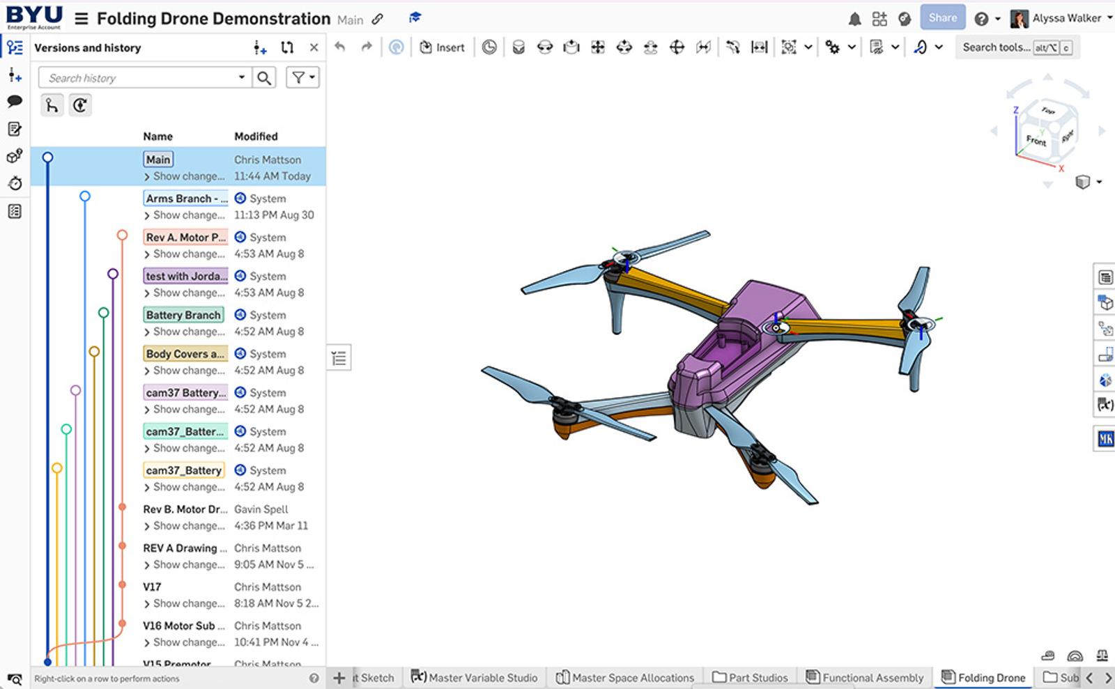 BYU education 3D model in Onshape