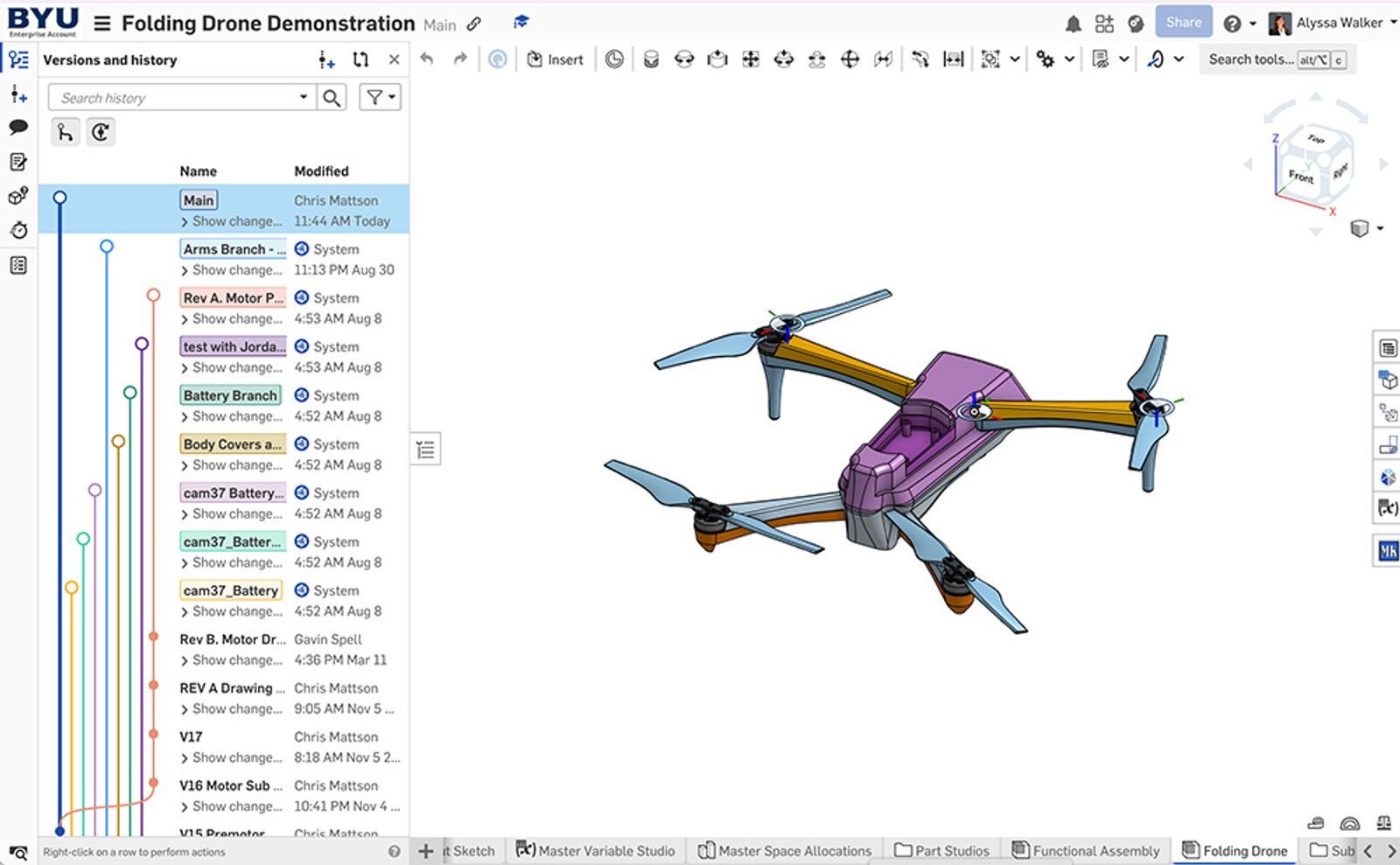 BYU education 3D model in Onshape