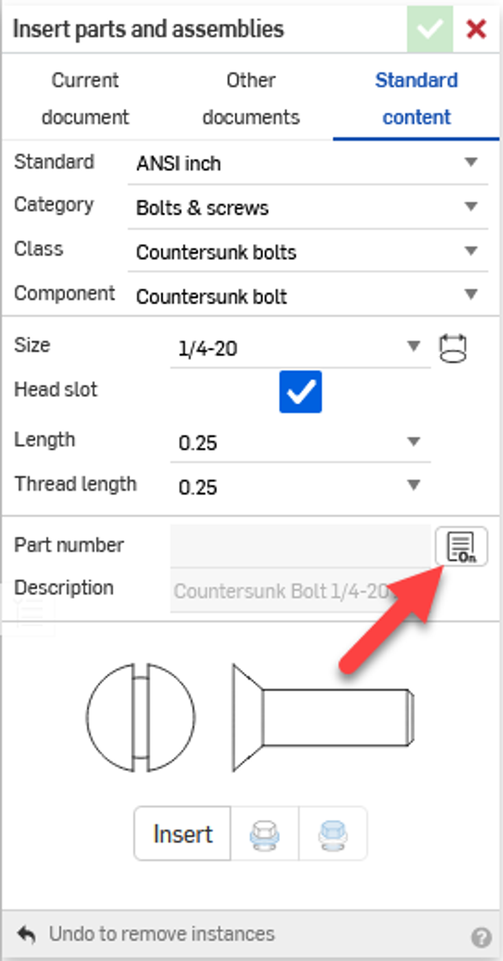 insert parts and assemblies