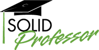 a logo for solid professor with a graduation cap