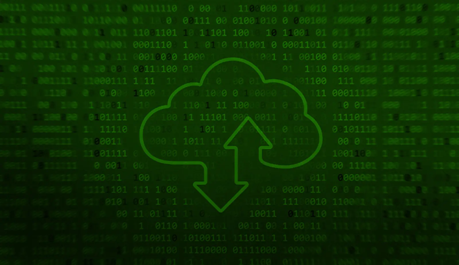 Stock illustration with a cloud and data symbology.