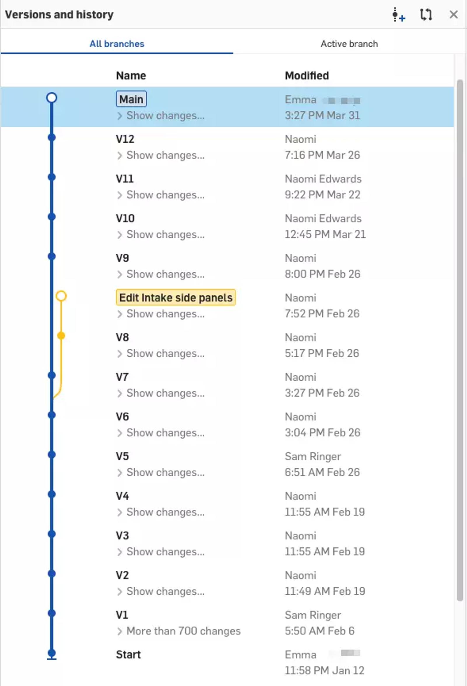 Version and history of the project