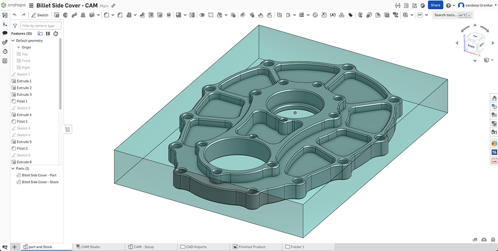 Billet Side Cover CAD Model