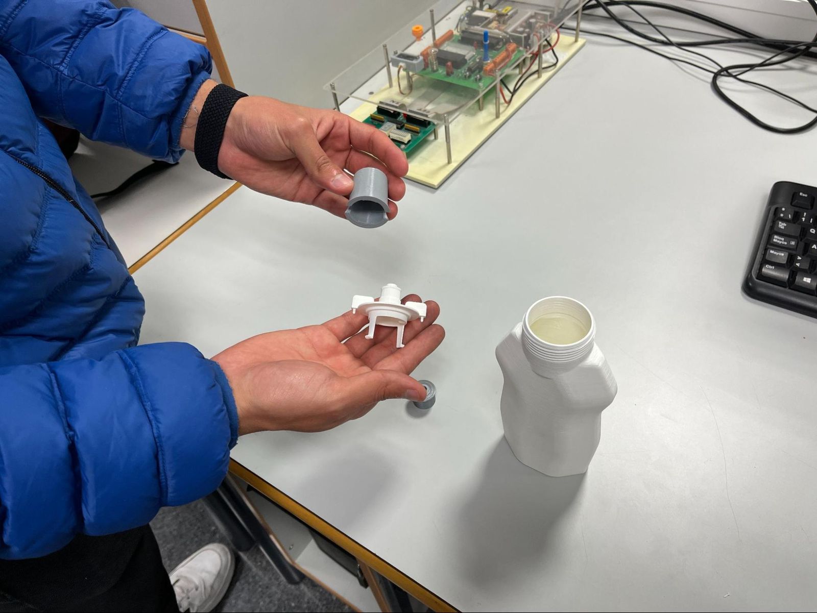 A 3D part printing by a student.