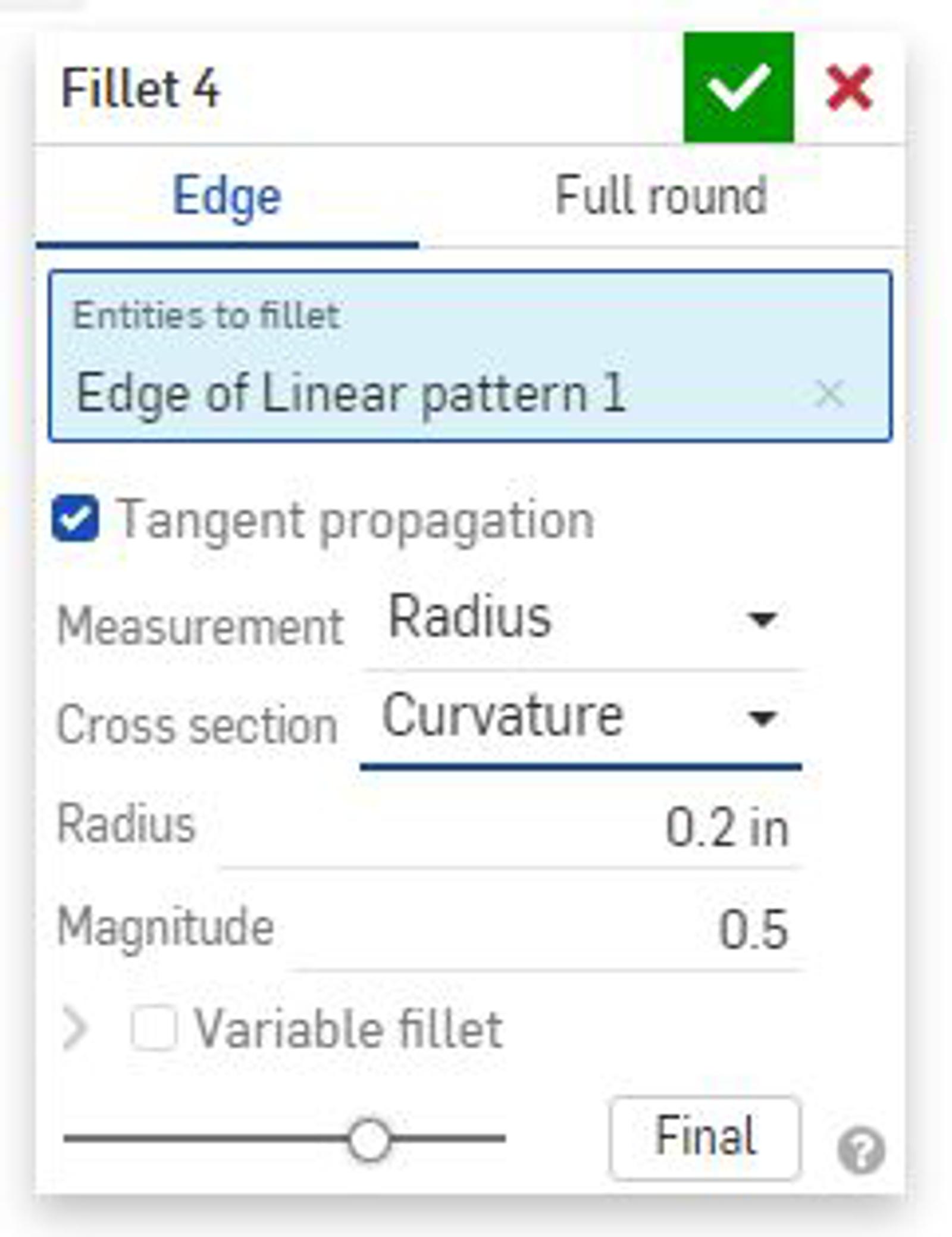 curvature cross section