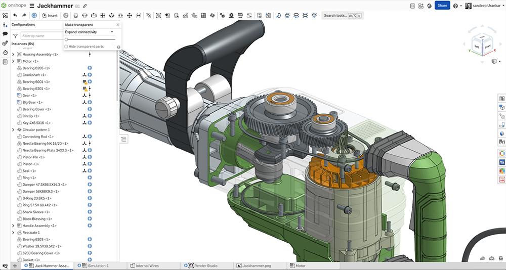 bearings are present in the electric jackhammer