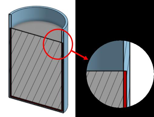 Image showing a cross-section of glass and overlapping liquid.