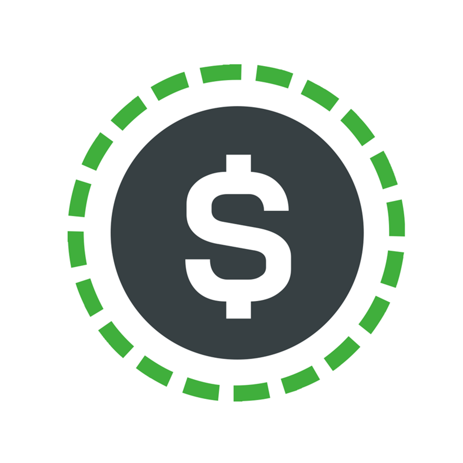 icona del simbolo del dollaro in un cerchio grigio