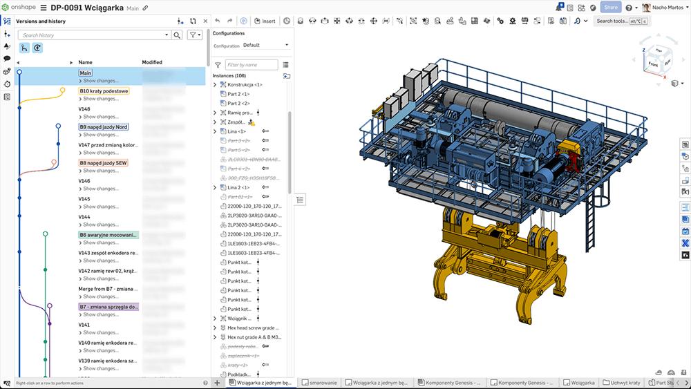 nDraft Adaptiv’s industrial winch 3D CAD design in Onshape